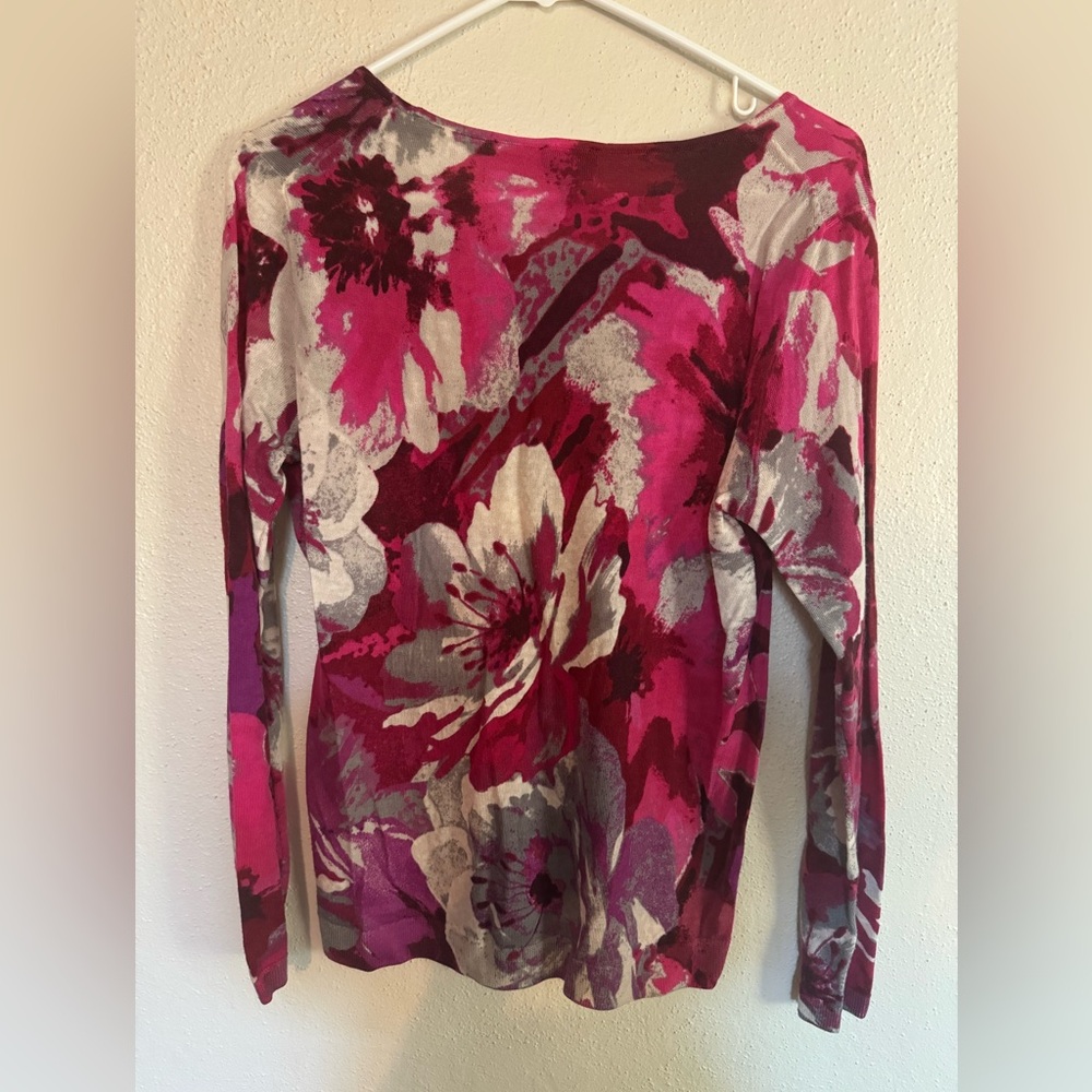Talbots Floral Medium Long Sleeve Top - Picture 2 of 3